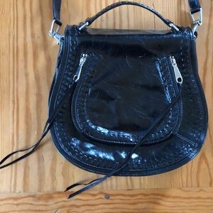 Rebecca Minkoff Black Leather Vanity Saddle Bag